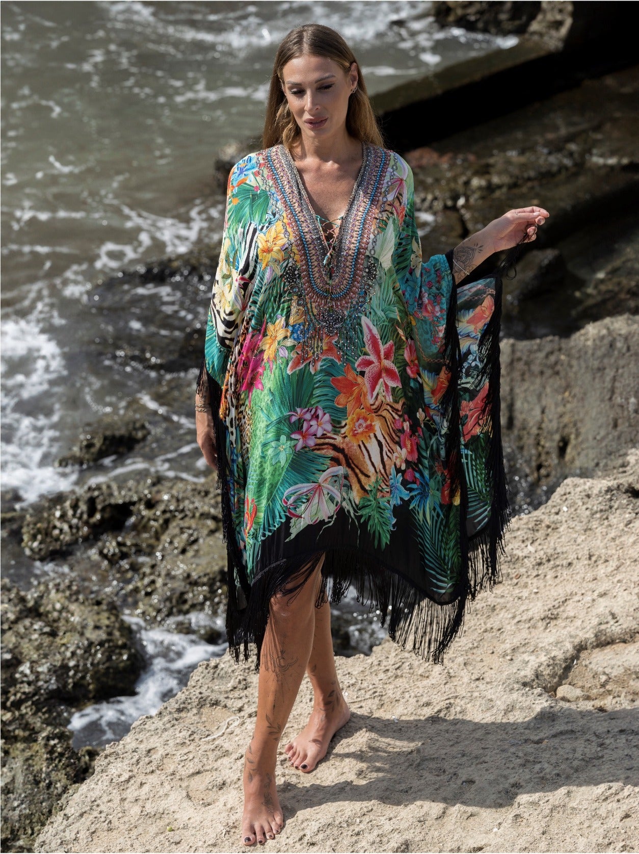 FRINGE KAFTAN JUNGLE